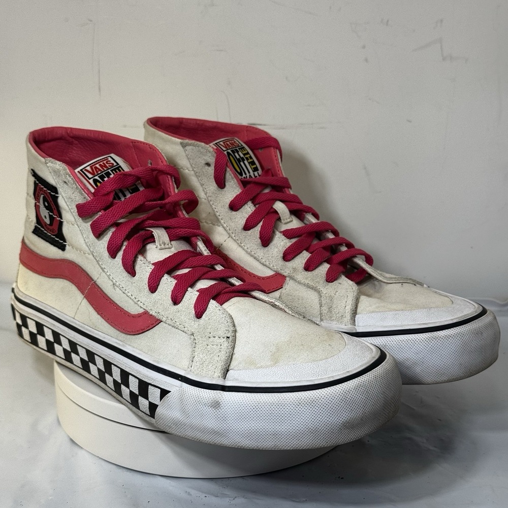 VTG Vans T&C Surf Design Hawaii Hi Top Old Skool Skateboard Shoes 9.5 Women Pink